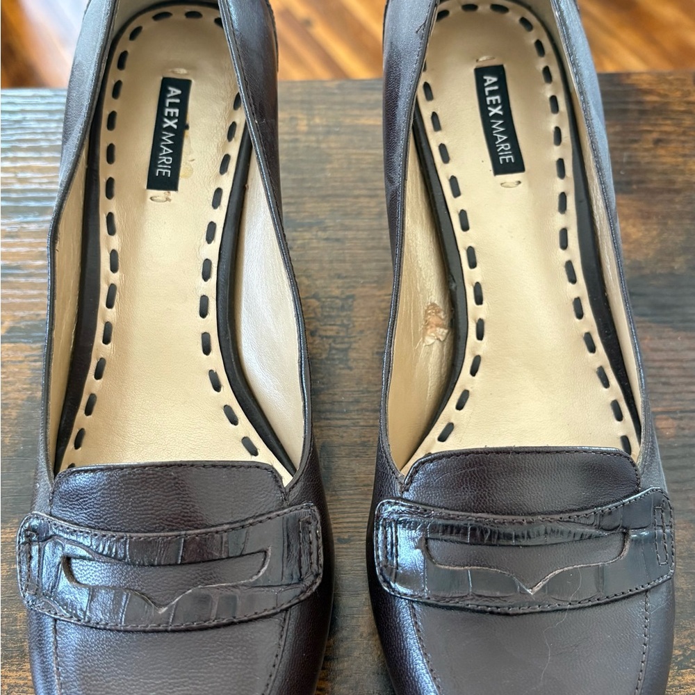 Alex Marie Women's Dark Brown Loafers Heels